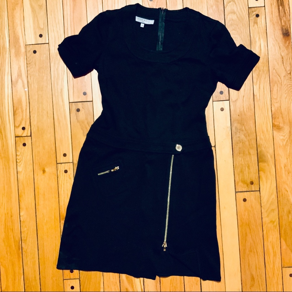 AK Black and Gold Zipper Dress